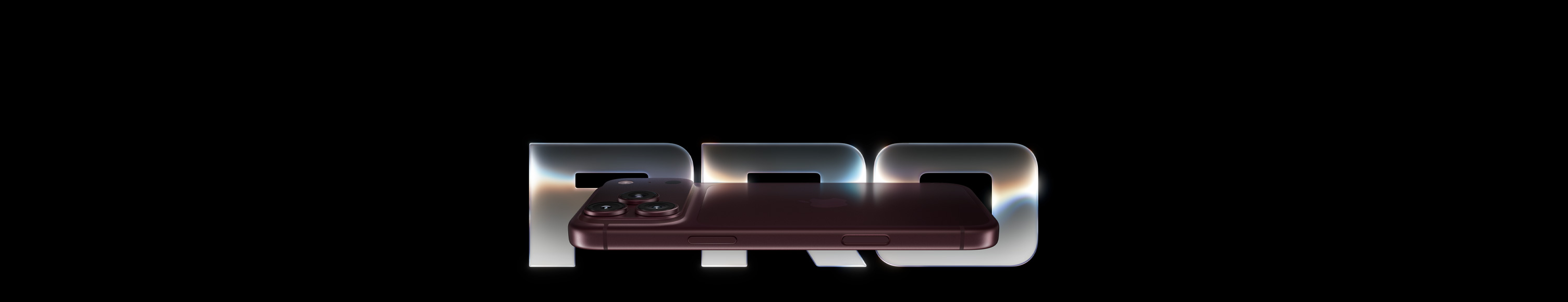iPhone 18 Pro, цвят бордо (тъмночервено), заден екстериор, Pro Fusion система камери отгоре, лого на Apple в центъра, страничен екстериор, страничен бутон, управление на камерата, думата Pro, изписана в голям сребрист надпис светещ в син и розов неон