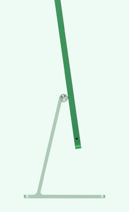 iMac, green color, side exterior