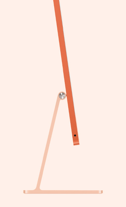 iMac, orange color, side exterior